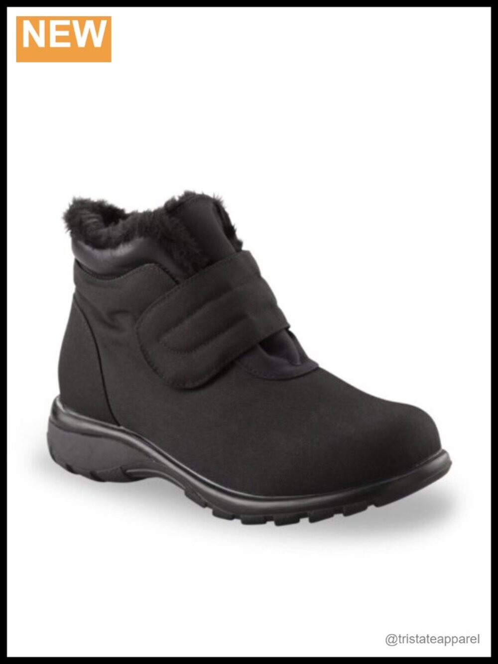 Women's Waterproof Ankle Boots Hook-and-Loop Closure Warm Pile Lining Chelsea